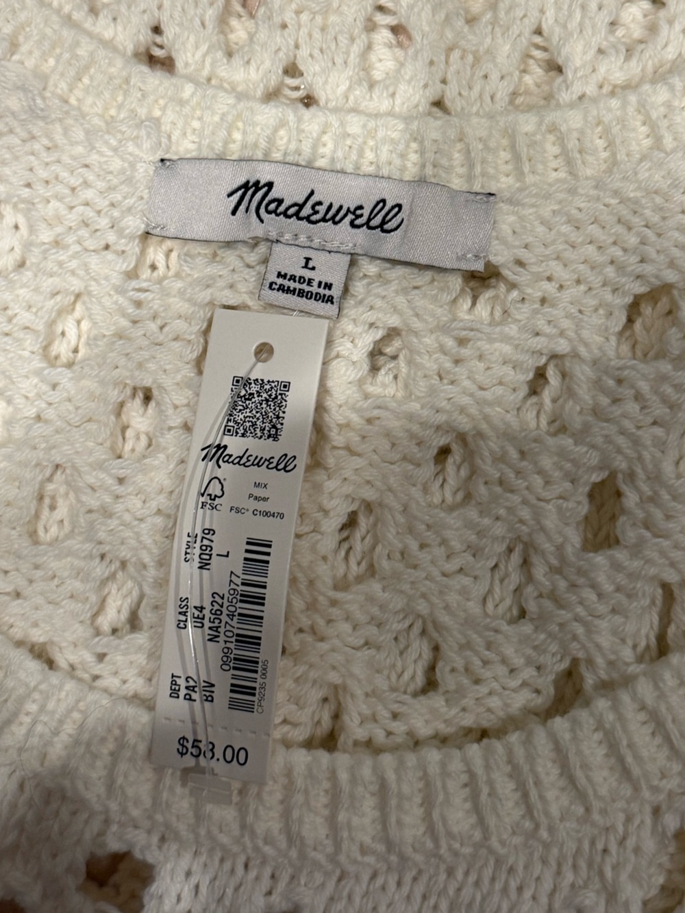 Madewell White Crochet Tank Top - Picture 3 of 3